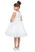 Girls Floral Embroidery Cutout Overlay Flower Girl Dress 2-16
